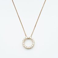 9ct Yellow Gold 0.76ct Diamond Circle Necklace WWW2727
