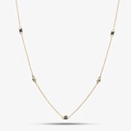 9ct Yellow Gold Sapphire & Diamond Necklace RJN04756-BS