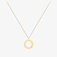 9ct Yellow Gold Diamond Open Circle Necklace 12125147271