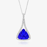 Tivon 18ct White Gold 6.41ct Triangle Tanzanite & Diamond Royale Pendant PW-0948-TZ