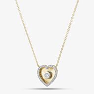 9ct Yellow Gold 0.20ct Diamond Heart Shaped Pendant THN48572-20SF (YG)