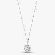 9ct White Gold 0.25ct Diamond Cluster Pendant THP2701-25