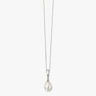 9ct White Gold Diamond Freshwater Pearl Pendant GP2018W GN151