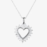 9ct White Gold 0.50ct Open Heart Pendant THP19809-50