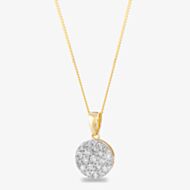 9ct Yellow Gold 0.50ct Diamond Circle Pendant Necklace THP29213-50