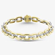 9ct Yellow Gold Diamond Square Link Bracelet BR1068YW/250-10