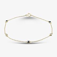 Gold Impression 9ct Yellow Gold Sapphire & Diamond Chain Bracelet RJB04749-BS