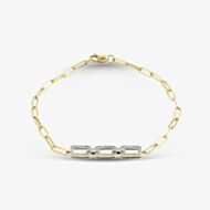 Pure Brilliance 9ct Yellow Gold 0.25ct Diamond Triple Rectangle Bracelet THB46670-25 (YG)