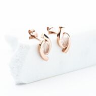 9ct Rose Gold 0.78ct Oval Cut Morganite Eye Stud Earrings HM-33-29-008