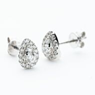 9ct White Gold Pear Cut Diamond Cluster Stud Earrings NTE409PEAR-D-9WG