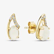 Gold Impression 9ct Yellow Gold Opal & Diamond Drop Stud Earrings RJE04811