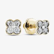 Pure Brilliance 9ct Yellow Gold 0.12ct Diamond Flower Stud Earrings THE46493-12