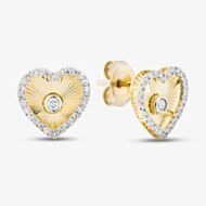 Pure Brilliance 9ct Yellow Gold 0.20ct Diamond Heart Stud Earrings THE48573-20SF (YG)