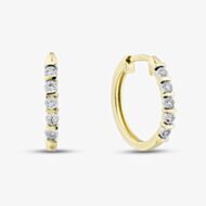 Pure Brilliance 9ct Yellow Gold 0.05ct Diamond Hoop Earrings THE48230-05 (YG)