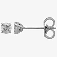 9ct White Gold 0.33ct Claw-set Diamond Stud Earrings 5035E/9W/DQ1033