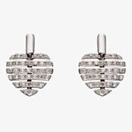 9ct White Gold Split Diamond Heart Stud Earrings GE2298