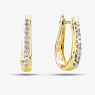 9ct Yellow Gold 0.25ct Diamond Hinged Hoop Earrings THE23712-25