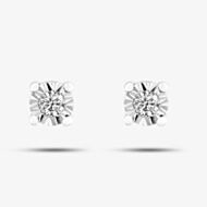 9ct White Gold 0.03ct Diamond Stud Earrings E4058W/03-10