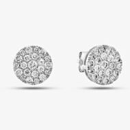 9ct White Gold 1.00ct Brilliant Cut Diamond Cluster Stud Earrings THE6490-100NEW