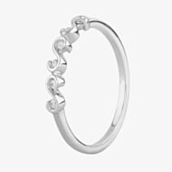9ct White Gold 0.05ct Diamond S-Link Ring THR23106-05CH
