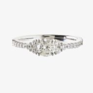 Platinum 4 Claw 7 Stone Cluster Diamond Shoulders Ring DSR39(0.30ct PLUS)