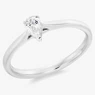 Platinum Excellence Platinum 0.31ct Certificated Pear Cut Diamond Solitaire Ring ENG31425 (M)