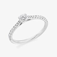 Platinum 0.23ct Brilliant Cut Diamond Shoulder Set Solitaire Ring ENG25307SMT