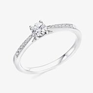 Platinum 0.23ct Brilliant Cut Shoulder Set Solitaire Ring ENG4293SMT
