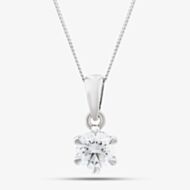 Platinum Certified 0.40ct Brilliant Cut Diamond Pendant Necklace 6 CLAW PLAT PDT MO - 40PT