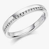 18ct White Gold Channel-set 0.12ct Diamond Half Eternity Ring HET1152 18W