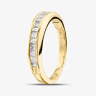 18ct Yellow Gold 0.50ct Princess & Baguette Cut Diamond Half Eternity Ring R10548Y-0.50 N