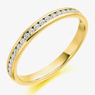 Gold Impression 18ct Yellow Gold 0.25ct Round Brilliant Cut Diamond Half Eternity Ring 18YGHET2088