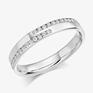 Platinum 0.25ct Channel Set Round Brilliant Crossover Half Eternity Ring HET1177 