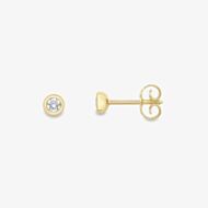 18t Yellow Gold Diamond Round Stud Earrings 13225147256