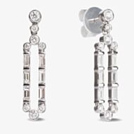 18ct White Gold Gatsby Multi-cut Diamond Dropper Earrings LG194/EA-PR
