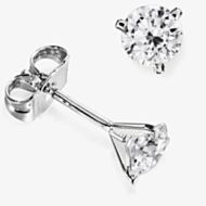 18ct White Gold 0.40ct Brilliant Round 3 Claw Diamond Earrings F102E(3.8)PR