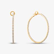 18ct Yellow Gold 0.94ct Briliant Cut Diamond Hoop Earrings EA25382KY18DD