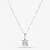 18ct White Gold Brilliant Cut Diamond Solitaire Necklace THP3119 18KWG (WG)(GH-I1)