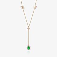 Tivon 18ct Yellow Gold Emerald & Diamond 'Y' Eden Necklace NTT-0085-EM