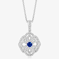 Tivon 18ct White Gold Sapphire & Diamond Vintage Necklace PW-0813-BS