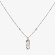 18ct White Gold Gatsby Multi-cut Diamond Dropper Necklace LG194/NA