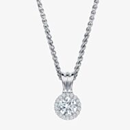 Geoghegan Cannele 18ct White Gold Diamond 0.33ct Halo Cluster Pendant CAN68/W