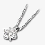 18ct White Gold 0.40ct Round Brilliant 6 Claw Diamond Pendant PD244(4.5)- H/VS1/0.40ct