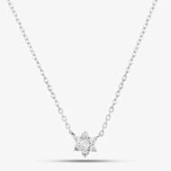 18ct White Gold 0.16ct Brilliant Cut Flower Necklet FXTU 18KW