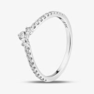 9ct White Gold 0.33ct Diamond Fancy Wishbone Ring 50M56WG/33-10