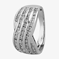 9ct White Gold 1.00ct Diamond Channel-set Multi Wave Ring THR20789-100CH