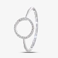 9ct White Gold Diamond Open Circle Ring DR1507W