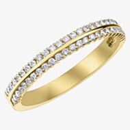 9ct Yellow Gold 0.50ct Diamond Two Row Half Eternity Ring 50L92/50-10
