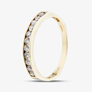 9ct Yellow Gold 0.50ct Diamond Channet Set Half Eternity Ring PR03633Y