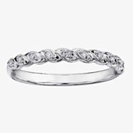 9ct White Gold 0.08ct Diamond Rope Half Eternity Ring CH565WG-10